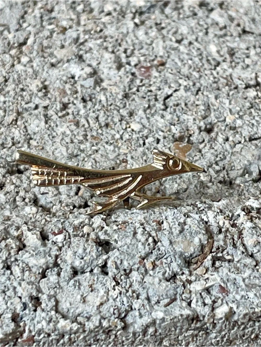 Retired James Avery 14K Gold Roadrunner Tie Tack Lapel Pin Vintage Rare